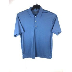 Greg Norman Men's XL Short Sleeve Button Blue Polyester Adult Shirt A11